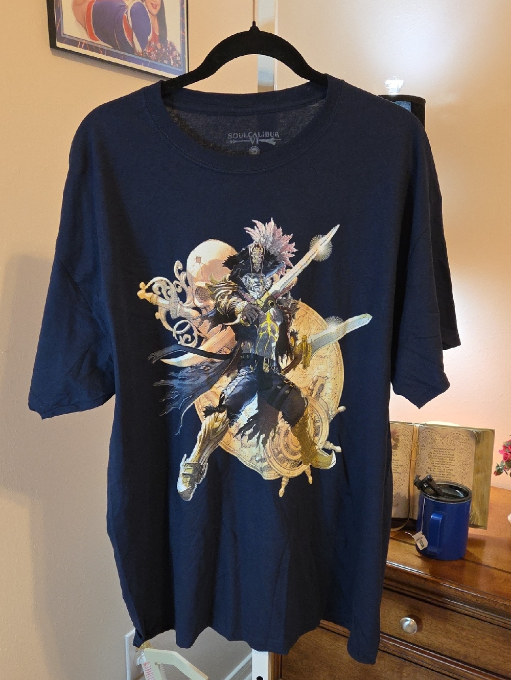 Soulcalibur Graphic Tee - Navy with Gold & White Design